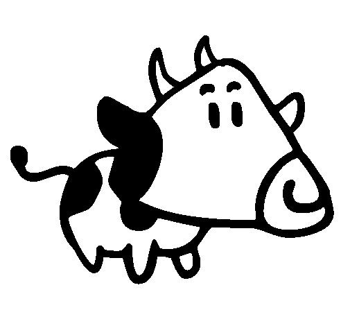 Desenho de Vaca com cabeça triangular para Colorir