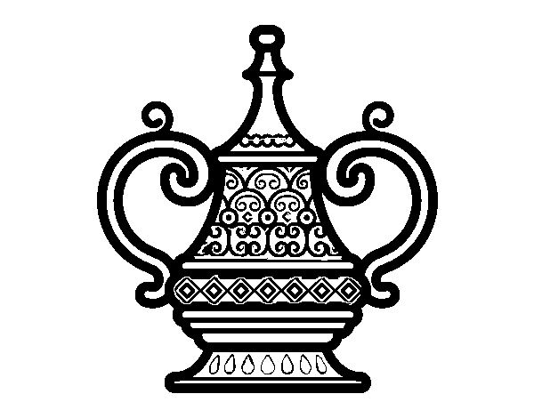 Desenho de Vaso árabe para Colorir