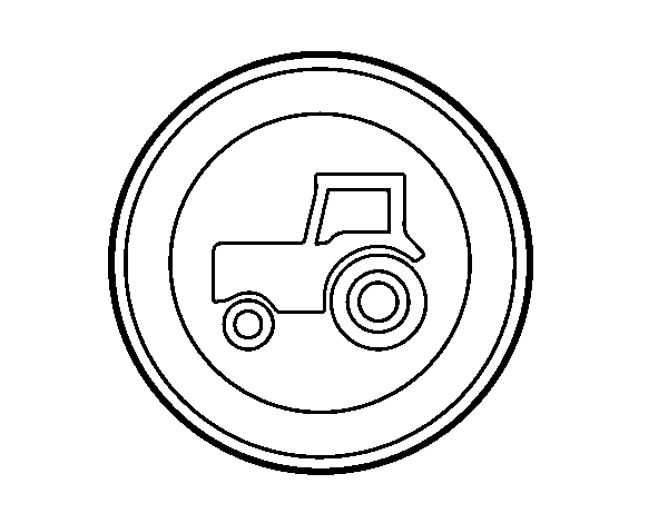 Desenho de Veículos automóveis agrícola entrada proibida para Colorir