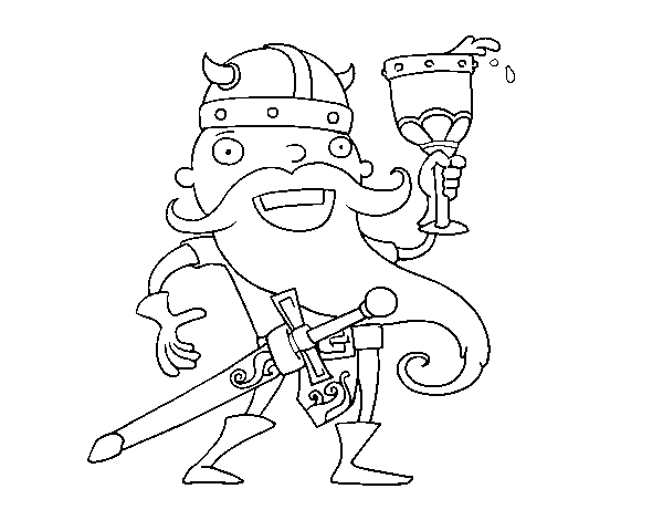 Desenho de Viking celebrando para Colorir