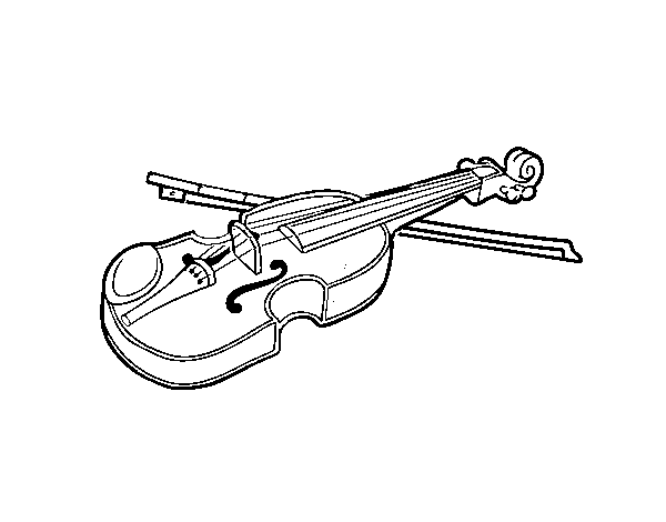 Desenho de Violino Stradivarius para Colorir