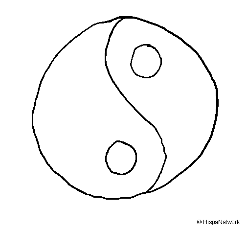 Desenho de Yin yang para Colorir