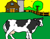 Desenho Vaca a pastar pintado por vaca