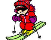 Desenho Menino a esquiar pintado por Lariissa