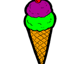 Desenho Cone de gelado pintado por aline ferri