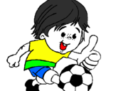 Desenho Rapaz a jogar futebol pintado por Juninho