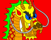 Desenho Cabeça de dragão pintado por kiko