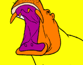 Desenho Hipopótamo com a boca aberta pintado por iury