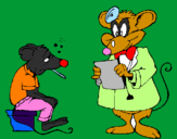 Desenho Doutor e paciente rato pintado por Luizac