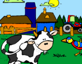 Desenho Vaca na quinta pintado por CARLAA