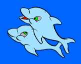 Desenho Golfinhos pintado por LULI