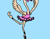 Desenho Avestruz em ballet pintado por cooda
