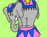 Desenho Elefante a actuar pintado por Sandra Pais