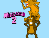 Desenho Madagascar 2 Manson & Phil pintado por aline ferri