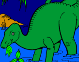 Desenho Dinossauro a comer pintado por rex