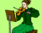 Desenho Dama violinista pintado por Livia