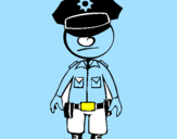 Desenho Agente de polícia pintado por rafael
