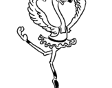 Desenho Avestruz em ballet pintado por luana