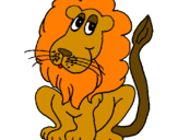 Desenho Leão pintado por lion