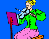 Desenho Dama violinista pintado por stephany