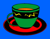 Desenho Taça de café pintado por JUELI
