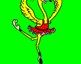 Desenho Avestruz em ballet pintado por krisley