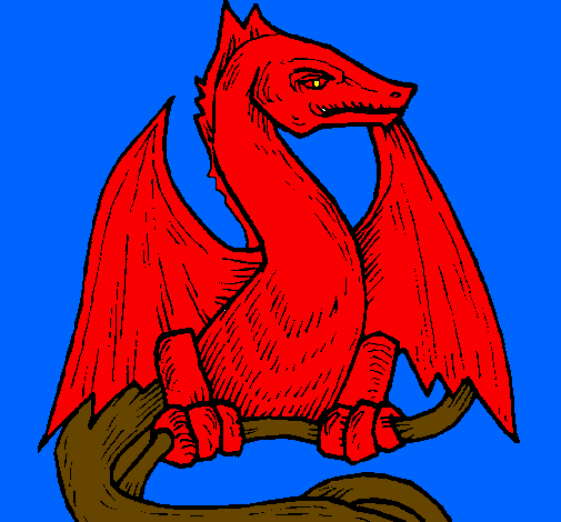 Desenho Dragão  pintado por blue dragon