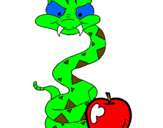Desenho Serpente e maçã pintado por alexandre