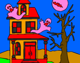 Desenho Casa do terror pintado por gabriel h faustim