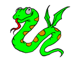 Desenho Serpente com asas pintado por rafael