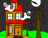 Desenho Casa do terror pintado por Gustavo Mazzeo