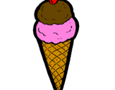Desenho Cone de gelado pintado por pipa