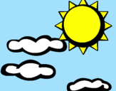 Desenho Sol e nuvens 2 pintado por danny