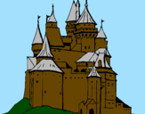 Desenho Castelo medieval pintado por samuca
