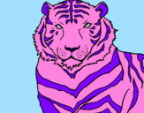 Desenho Tigre pintado por leuzinha
