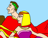 Desenho César e Cleopatra pintado por suelen