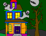 Desenho Casa do terror pintado por diego