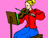Desenho Dama violinista pintado por cah