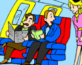 Desenho Passageiros no avião pintado por larisssa