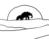 Desenho Elefante ao amanhecer pintado por anónimo
