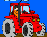 Desenho Tractor em funcionamento pintado por samuca