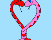Desenho Serpentes apaixonadas pintado por lais