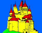 Desenho Castelo medieval pintado por rafael silva