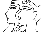 Desenho Ramsés e Nefertiti pintado por carol