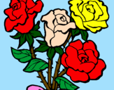 Desenho Ramo de rosas pintado por buque