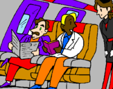 Desenho Passageiros no avião pintado por Otto