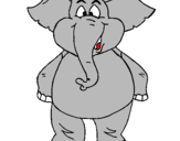 Desenho Elefante contente pintado por ale