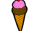 Desenho Cone de gelado pintado por Inês