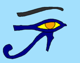 Desenho Olho de hórus pintado por Inês