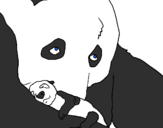 Desenho Urso panda com a sua cria pintado por carolina m.